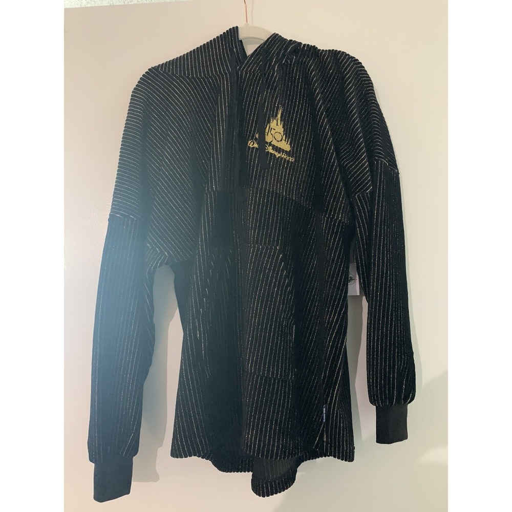 NWT Disney Parks 50th Anniversary Black Gold Spirit Jersey Pullover Hoodie M